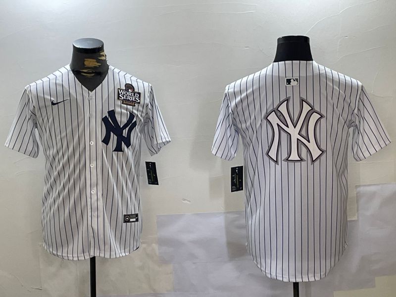 Men New York Yankees Blank White stripe Game 2024 Nike MLB Jersey style 10278->new york yankees->MLB Jersey